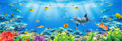 Panoramic Canvas Underwater Scenery Digital Art High Quality 100% Australian Made Wall Canvas Print Ready to Hang