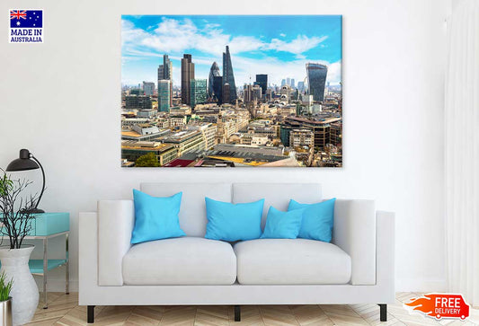 Aerial View of London Skyscrapers Print 100% Australian Made