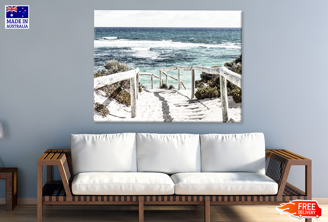 Foot Path & Sea Skyline View Print 100% Australian Made