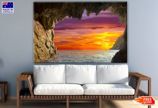 Beach Cave at Sunset Print 100% Australian Made