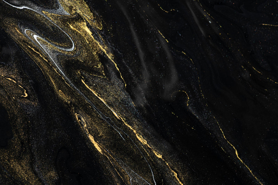 Black & Gold Splash Abstract Design Print 100% Australian Made