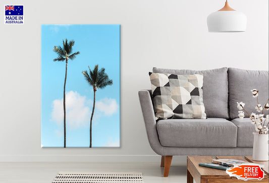 Tall Palm Trees & Blue Sky View Photograph Print 100% Australian Made