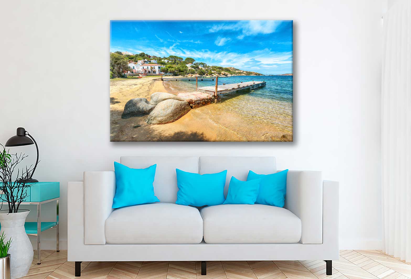 Bella Home Italy Seascape View Of Mediterranean Sea Print Canvas Ready to hang