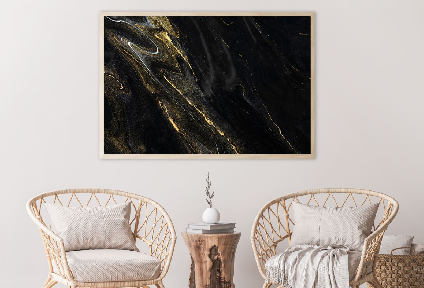 Black & Gold Splash Abstract Design Home Decor Premium Quality Poster Print Choose Your Sizes