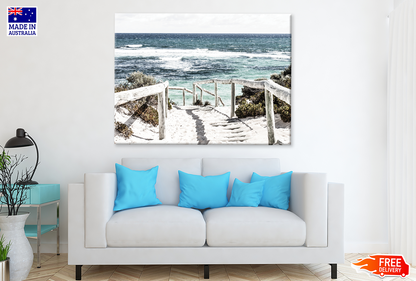 Foot Path & Sea Skyline View Print 100% Australian Made