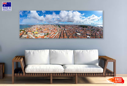 Panoramic Canvas Cyclades Island Sea View Photographin High Quality 100% Australian Made Wall Canvas Print Ready to Hang