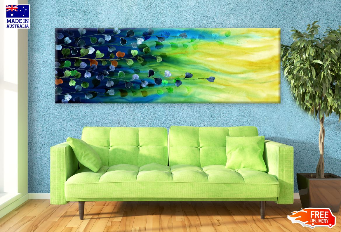 Panoramic Canvas Colourful Abstract Art Design High Quality 100% Australian made wall Canvas Print ready to hang