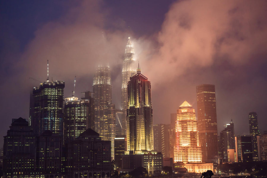 Kuala Lumpur Skyline Night View Photograph Print 100% Australian Made