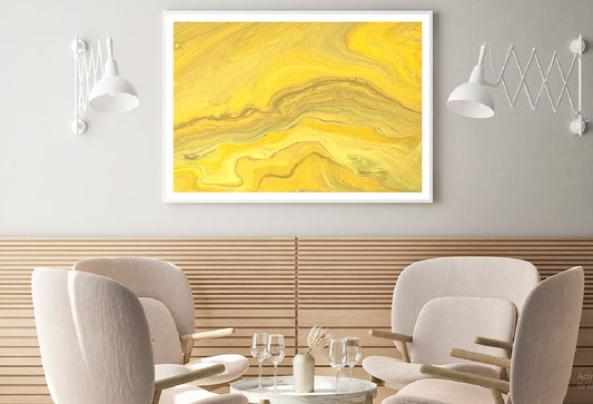 Golden Yellow Watercolor Abstract Design Home Decor Premium Quality Poster Print Choose Your Sizes