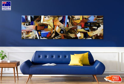 Panoramic Canvas Abstract Design High Quality 100% Australian made wall Canvas Print ready to hang