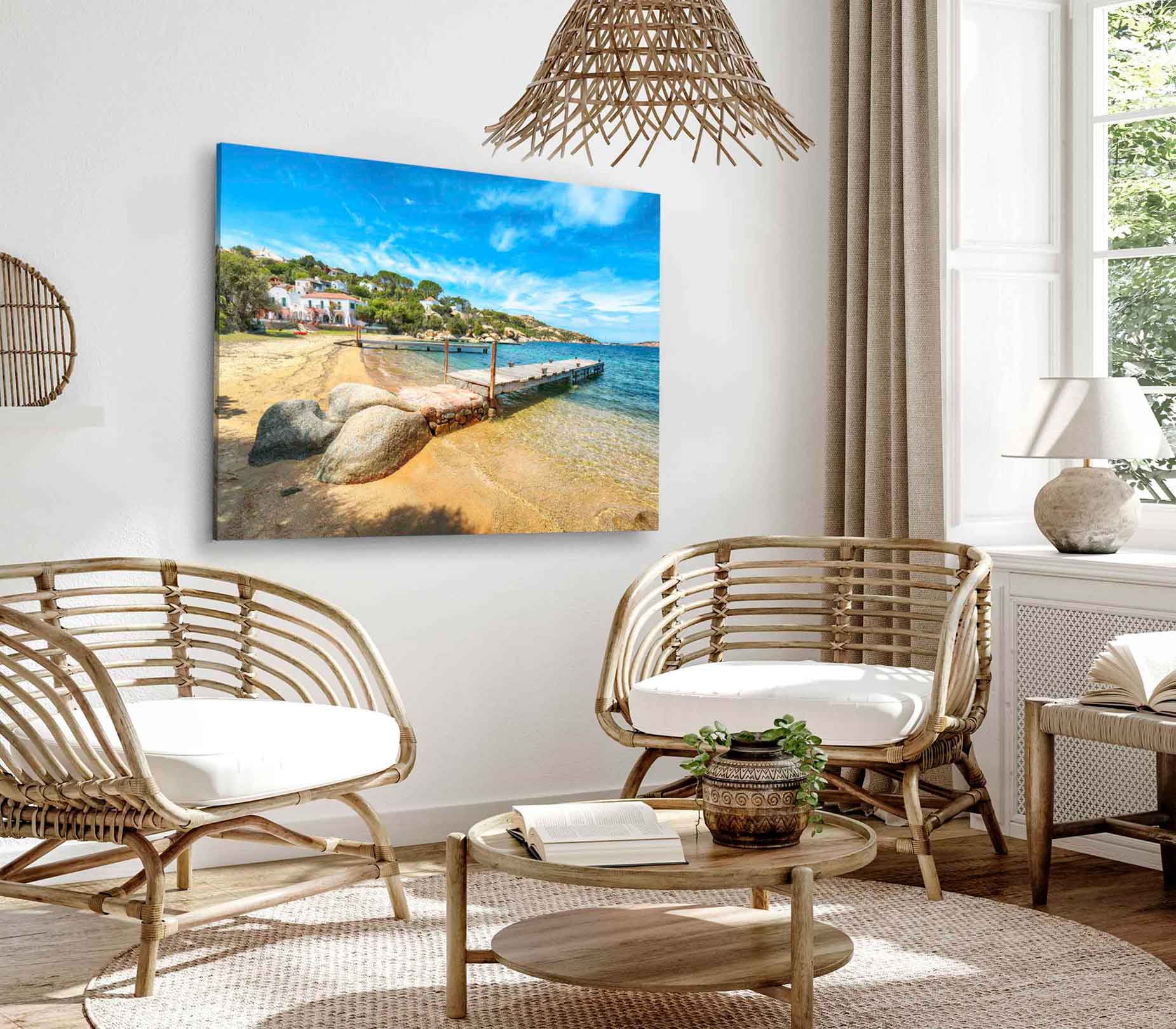 Bella Home Italy Seascape View Of Mediterranean Sea Print Canvas Ready to hang