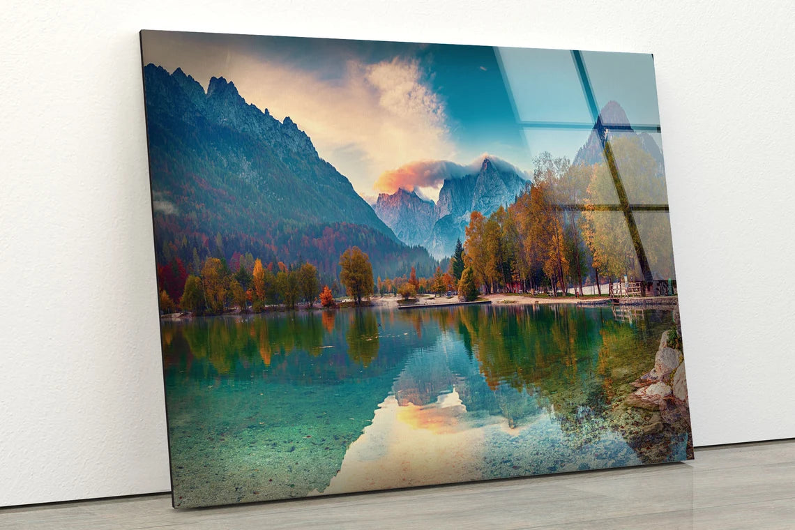 Lake & Forest Scenery Photograph Acrylic Glass Print Tempered Glass Wall Art 100% Made in Australia Ready to Hang