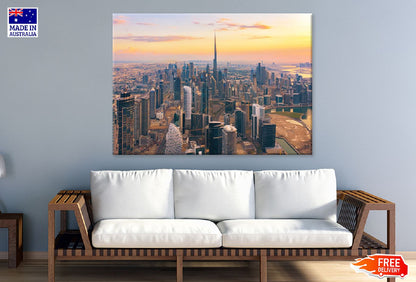 Dubai Downtown Aerial Sunset View Print 100% Australian Made