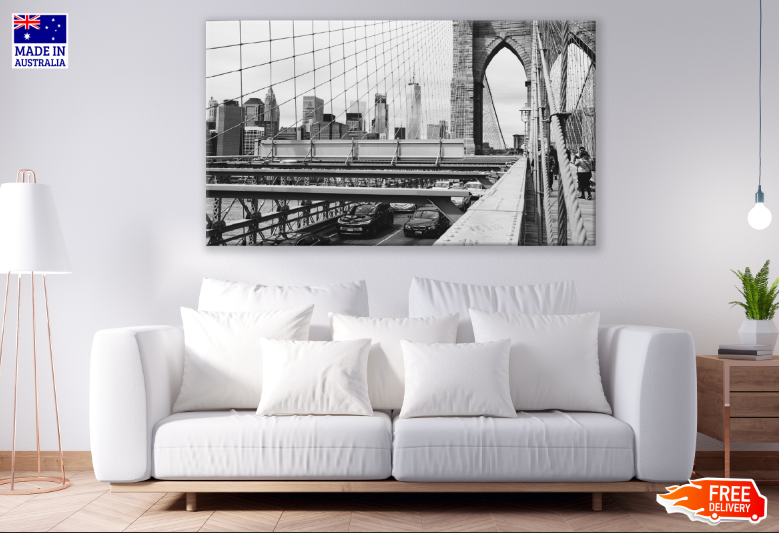 Bridge On River B&W Photograph Print 100% Australian Made