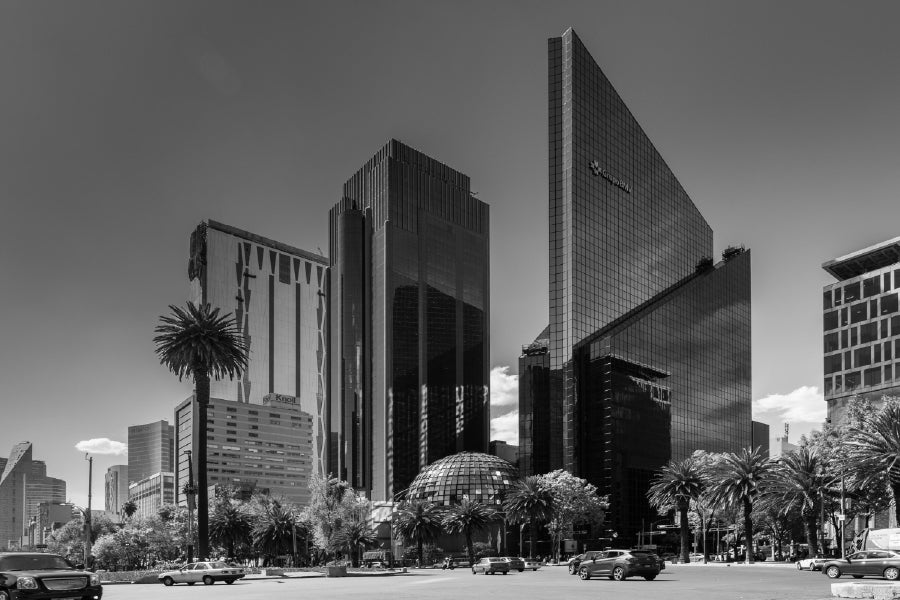 Modern Skyscrapers B&W View Photograph Print 100% Australian Made