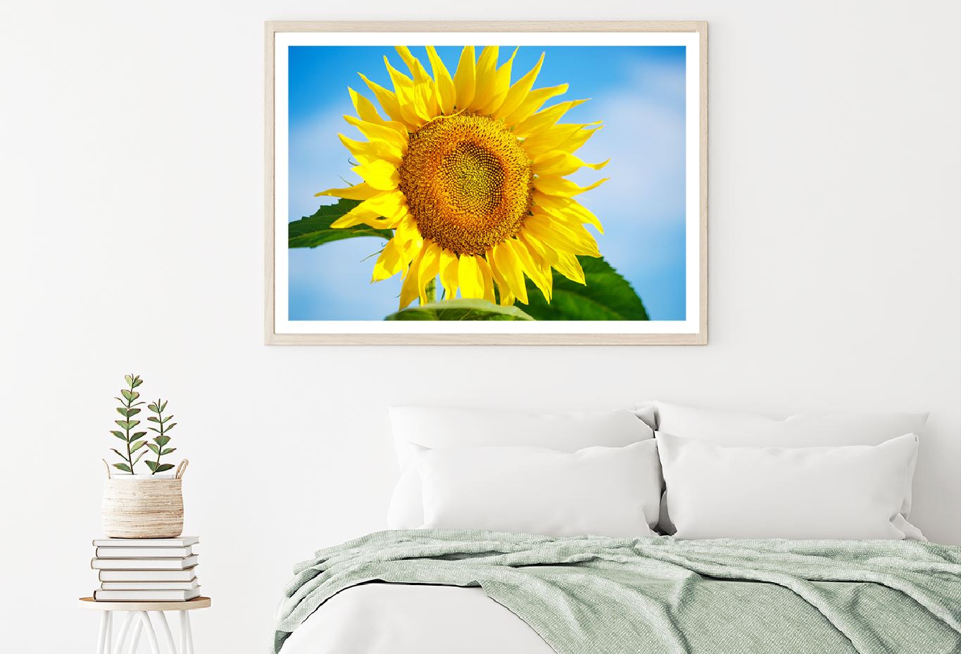 Sunflower & Blue Sky Closeup View Photograph Home Decor Premium Quality Poster Print Choose Your Sizes