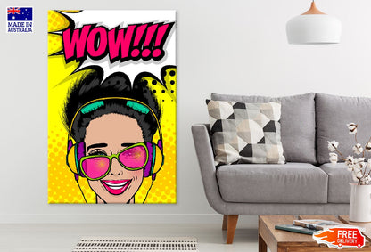 WOW Quote & Girl with Sunglasses Illustration Print 100% Australian Made