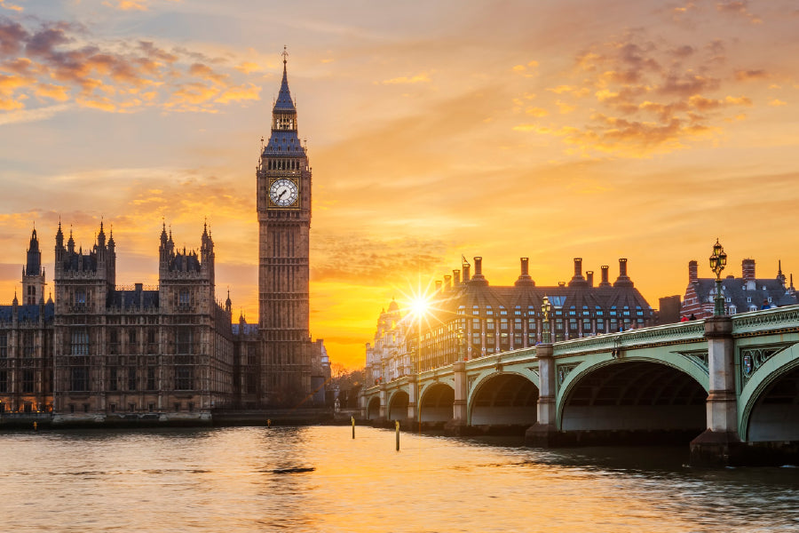 Big Ben Westminster Bridge Sunset Photograph Print 100% Australian Made