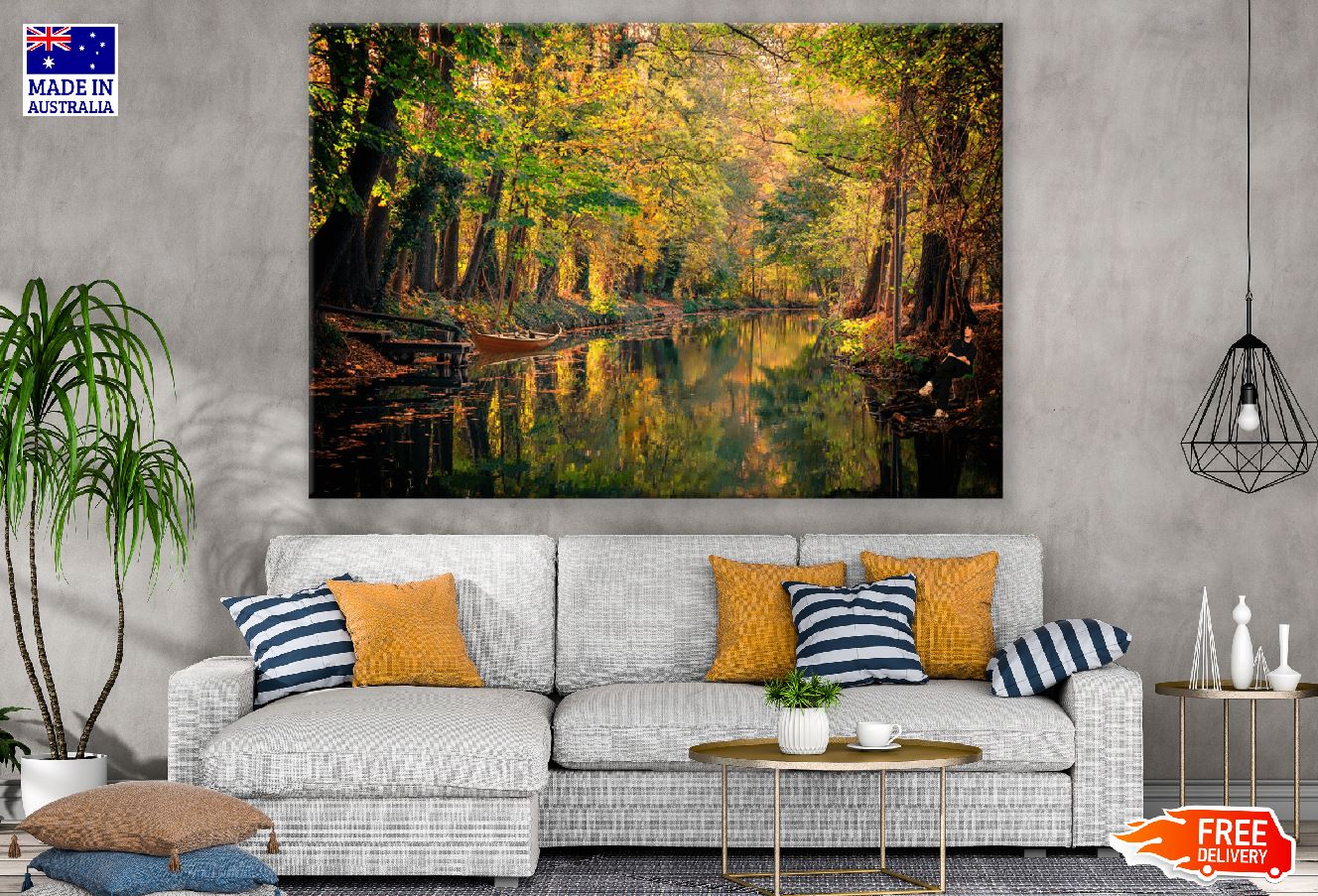 River in the Autumn Forest Photograph Print 100% Australian Made