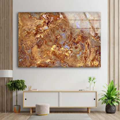 Gold & Grey Abstract Design Acrylic Glass Print Tempered Glass Wall Art 100% Made in Australia Ready to Hang