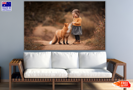 Girl Feeding Fox Photograph Print 100% Australian Made