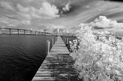 Wooden Pier Over Sea B&W Scenery Home Decor Premium Quality Poster Print Choose Your Sizes
