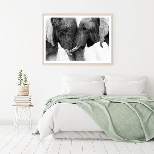 Elephants Portrait B&W Photograph Home Decor Premium Quality Poster Print Choose Your Sizes