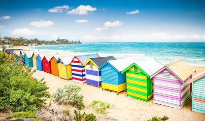Colorful Beach Huts Photograph Home Decor Premium Quality Poster Print Choose Your Sizes