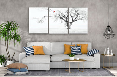 3 Set of Bird on a Tree Photograph High Quality Print 100% Australian Made Wall Canvas Ready to Hang
