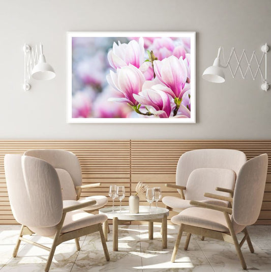 Pink Flowers Macro Photograph Home Decor Premium Quality Poster Print Choose Your Sizes