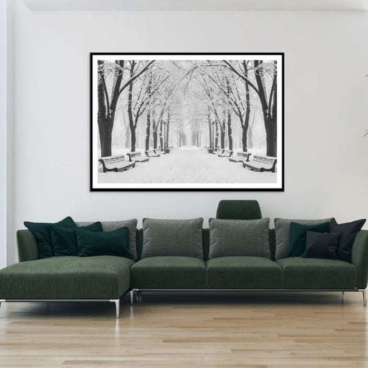 Street Covered with Snow Scenery Home Decor Premium Quality Poster Print Choose Your Sizes