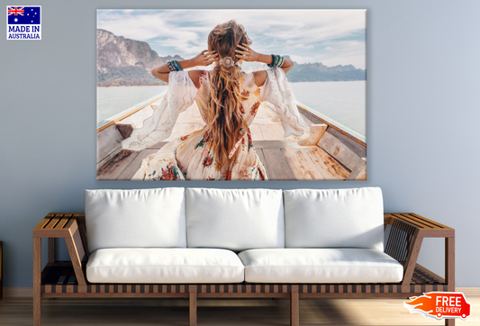 Girl Sitting On a Boat Photograph Print 100% Australian Made