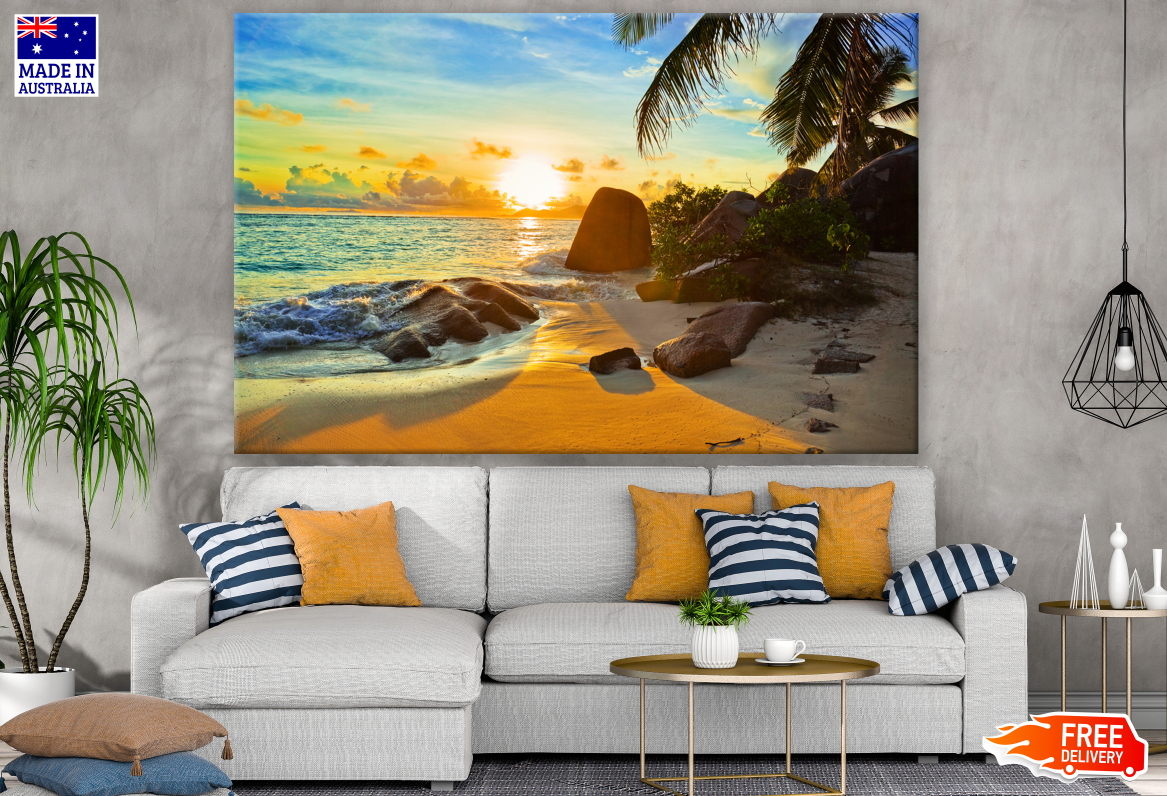 Stunning Beach View Sunset Photograph Print 100% Australian Made