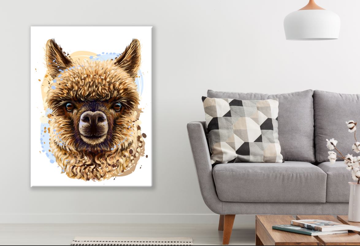 Alpaca Brown Portrait Painting Print 100% Australian Made