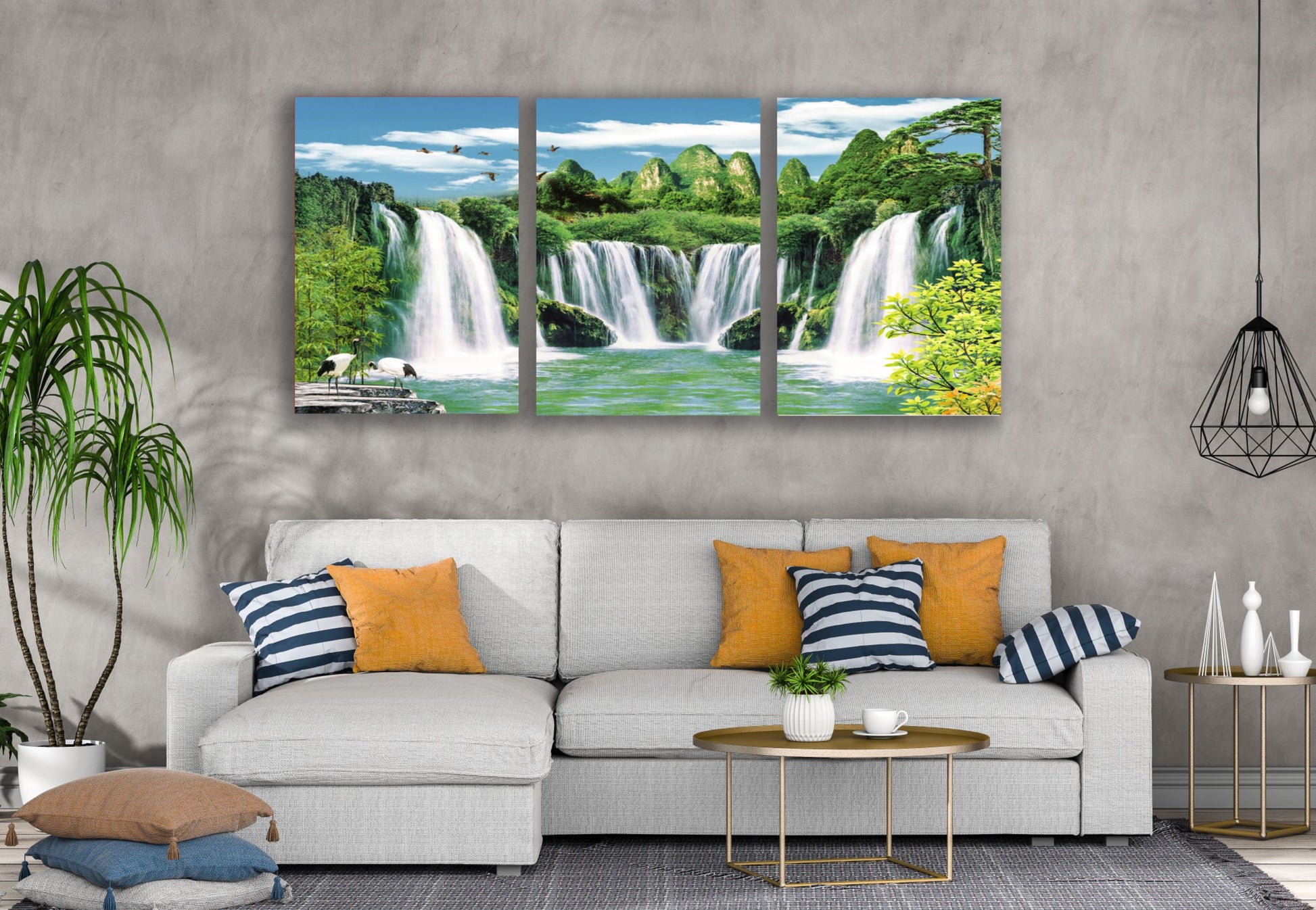 3 Set of Stunning Waterfall Scenery Photograph High Quality Print 100% Australian Made Wall Canvas Ready to Hang