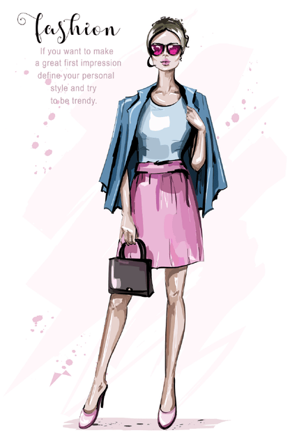 Fashion Pink Lady Illustration Print 100% Australian Made