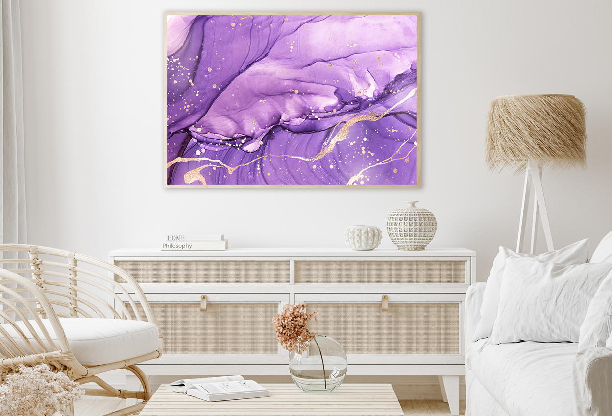 White & Purple Abstract Design Home Decor Premium Quality Poster Print Choose Your Sizes