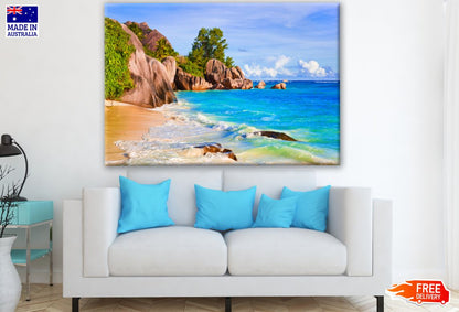 Beach with Island Photograph Print 100% Australian Made