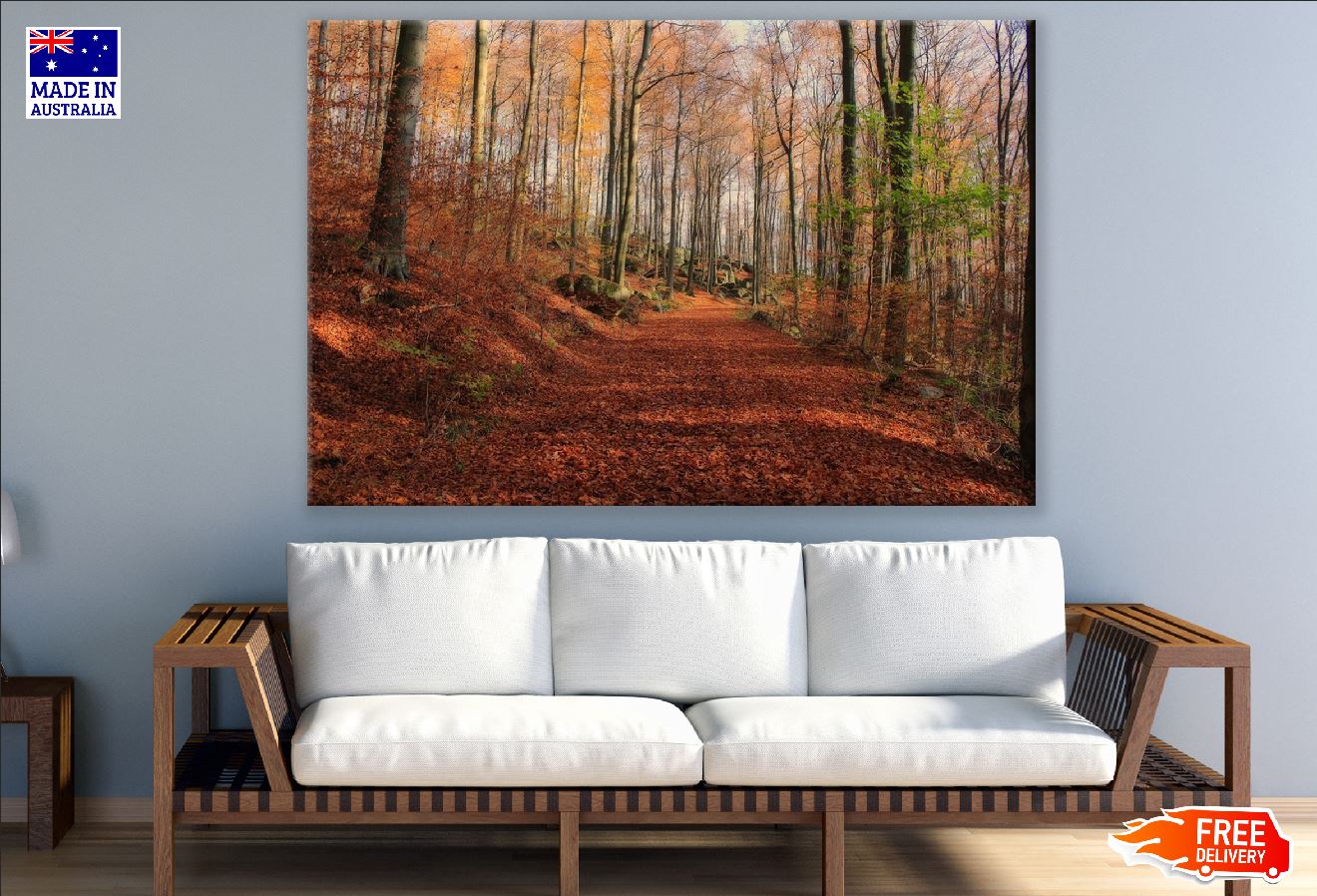 Autumn Forest & Pathway Photograph Print 100% Australian Made