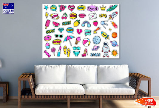 Fashion Illustration Emoji View Print 100% Australian Made