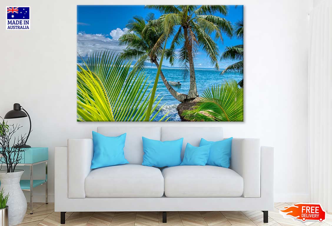 Palm Trees Near Sea Photograph Print 100% Australian Made