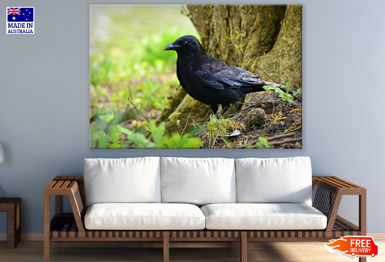 Crow Bird Closeup Photograph Print 100% Australian Made