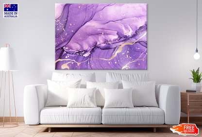 White & Purple Abstract Design Print 100% Australian Made