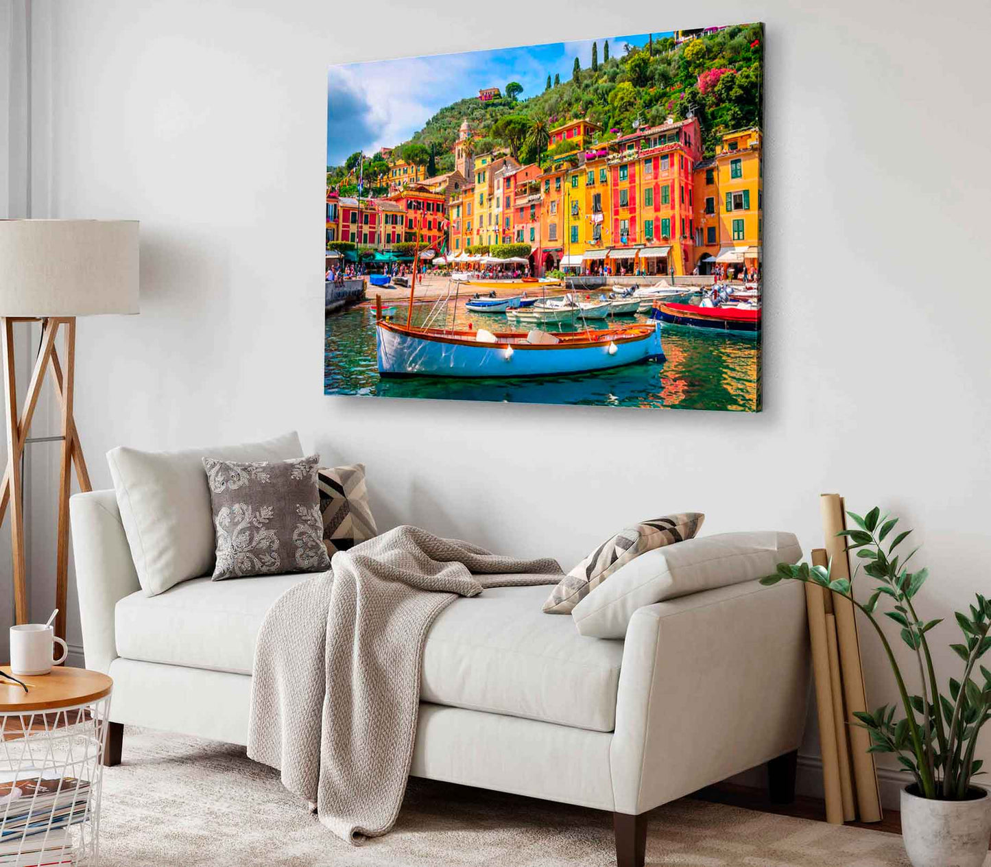 Bella Home Boats & Colorful Houses in Italy Print Canvas Ready to hang