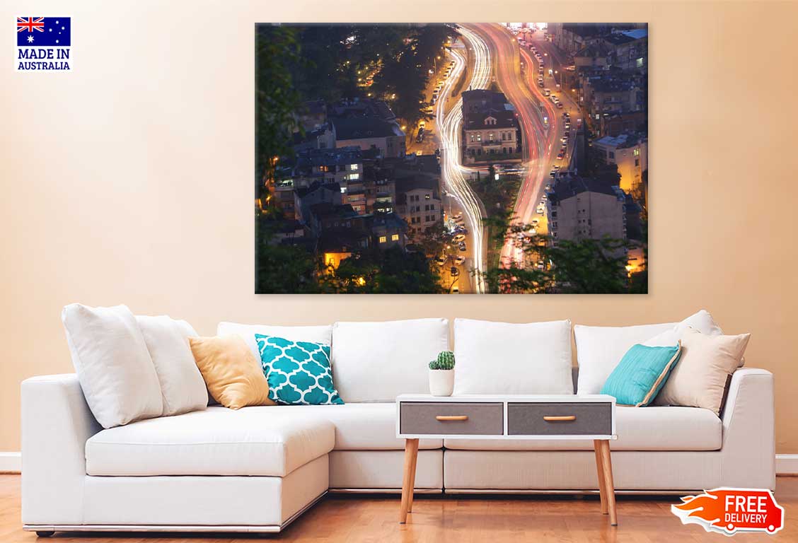 Trabzon City Skyline Night View Photograph Print 100% Australian Made