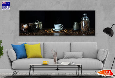 Panoramic Canvas Cups & Bottles High Quality 100% Australian made wall Canvas Print ready to hang
