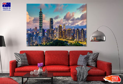 Taiwan City Skyline Photograph Print 100% Australian Made