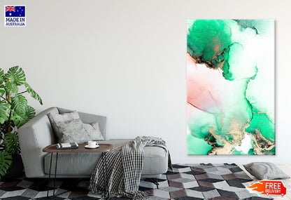 Green & Gold Liquid Abstract Design Print 100% Australian Made