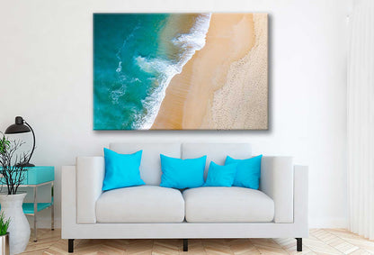 Bella Home Green Sea Waves From Top View Print Canvas Ready to hang