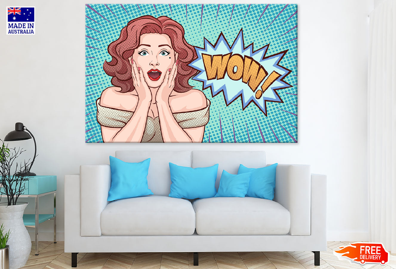 Wow Quote & Surprised Girl Illustration Print 100% Australian Made